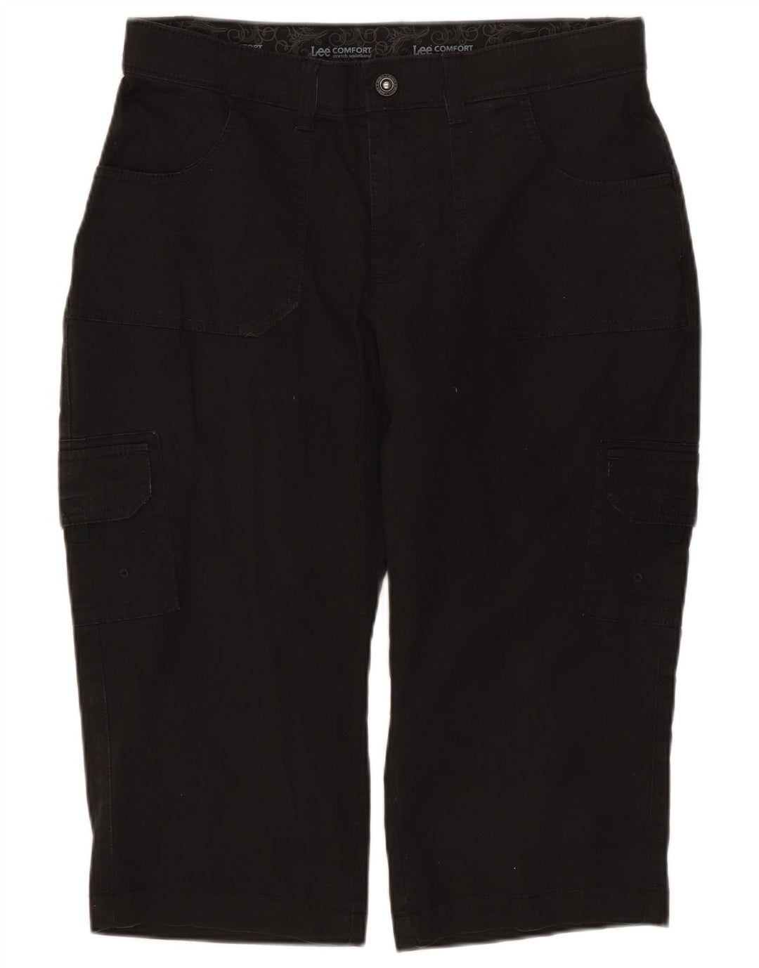 LEE Womens Cargo Bermuda Shorts US 6 Medium W30 Black Bomuld