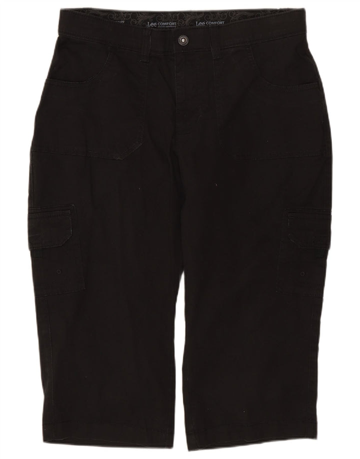 LEE Womens Cargo Bermuda Shorts US 6 Medium W30 Black Bomuld