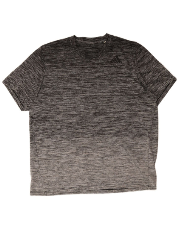Adidas Herre T-shirt Top Medium Grey Flecked