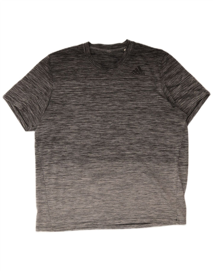 Adidas Herre T-shirt Top Medium Grey Flecked