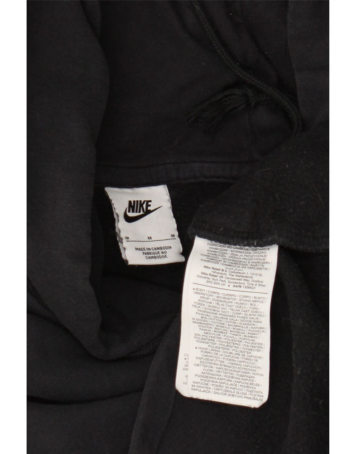 Nike Dame Oversized Hoodie Jumper UK 14 Medium Sort Bomuld