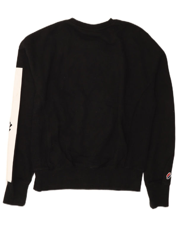 Superdry Graphic Sweatshirt Jumper UK 12 Medium Black Colourblock
