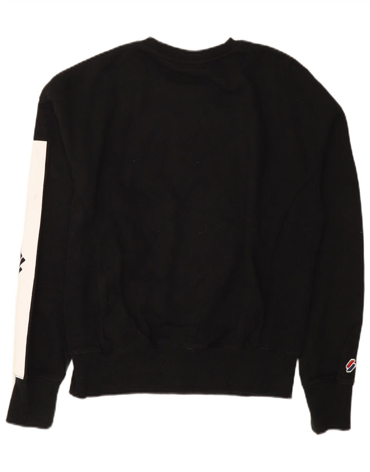 Superdry Graphic Sweatshirt Jumper UK 12 Medium Black Colourblock