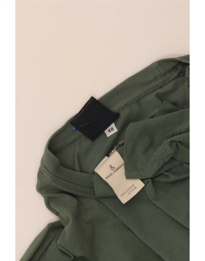 Dolce & Gabbana Dame Top Langærmet IT 48 XL Khaki Bomuld