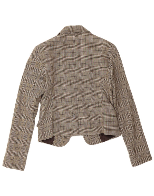 Rinascimento Womens 1 Button Blazer Jacket UK 10 Small Brown Houndstooth