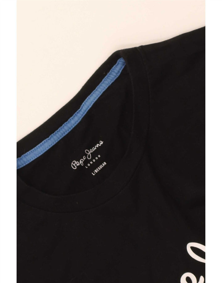 PEPE Jeans Herre Regular Grafisk Top Langærmet Stor Sort