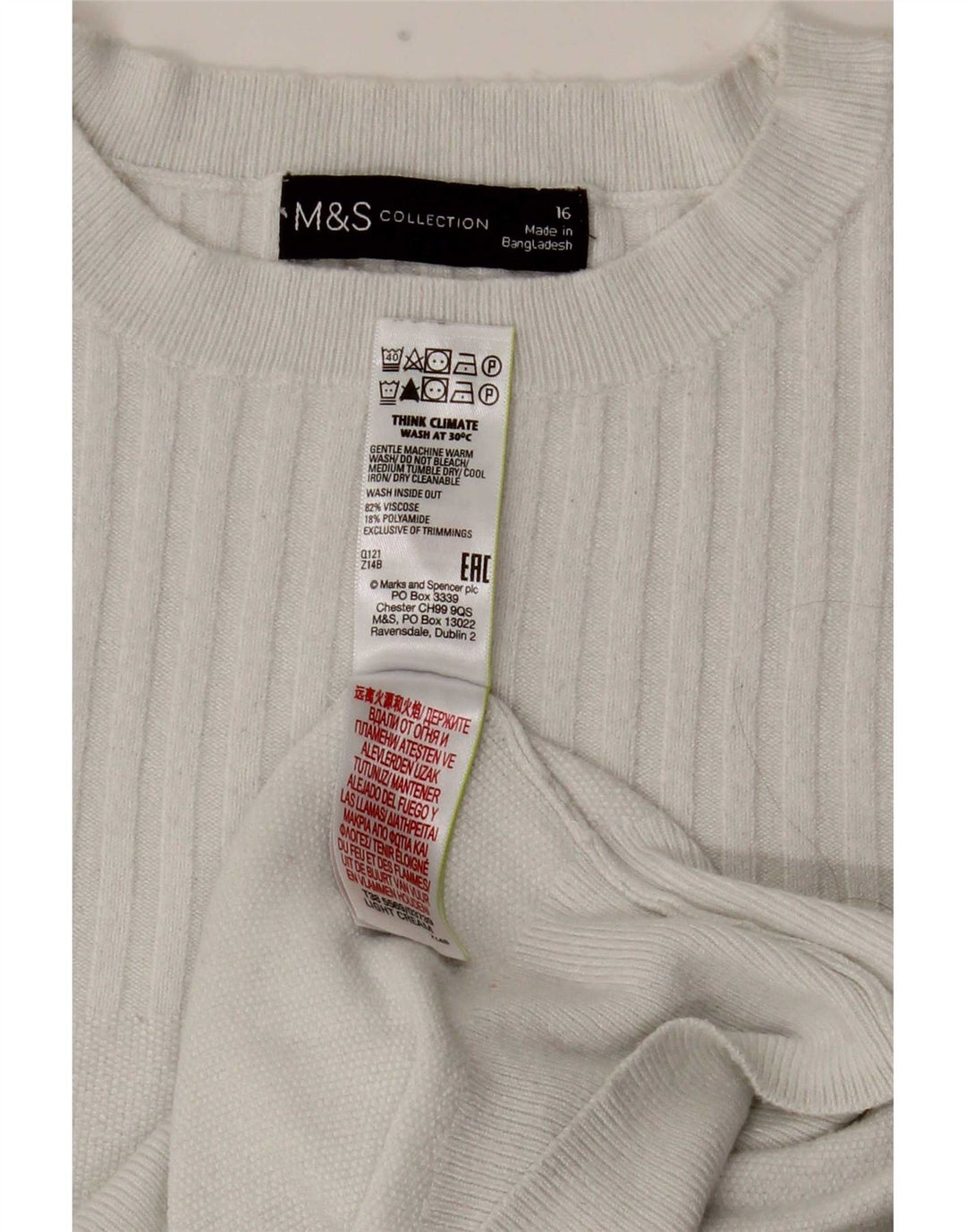 Marks & Spencer Damebluse Top UK 16 Large White Viscose