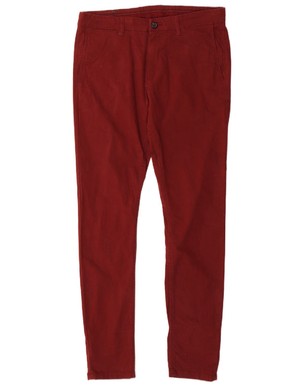 Zara Herre Slim Chino Bukser EU 42 Medium W32 L30 Maroon