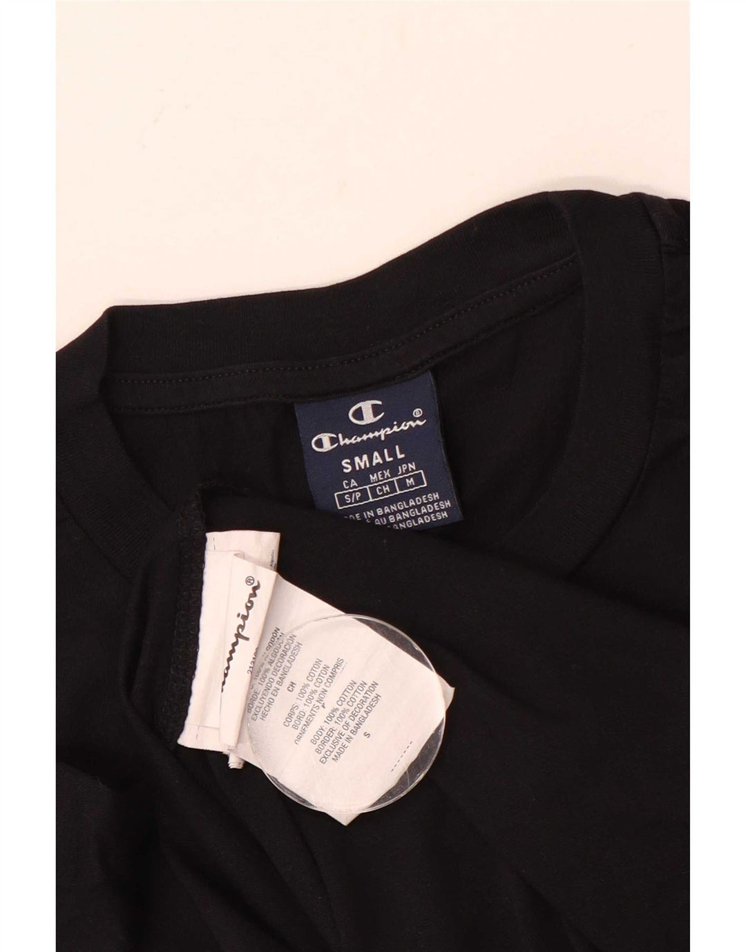 Champion herre T-shirt top lille sort bomuld