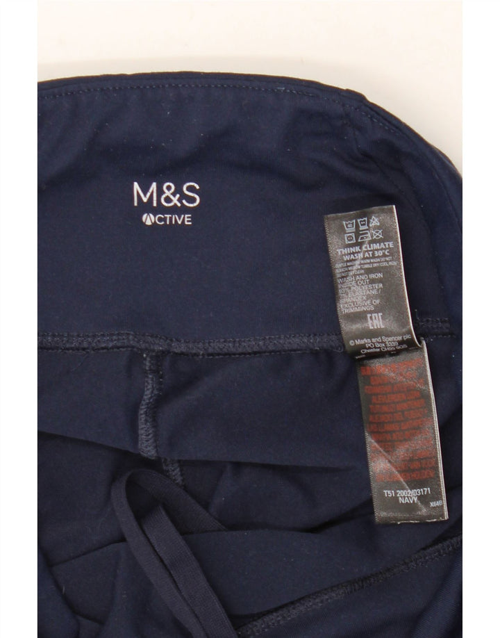 MARKS & SPENCER Dame Leggings UK 12 Medium Navy Blue Polyester