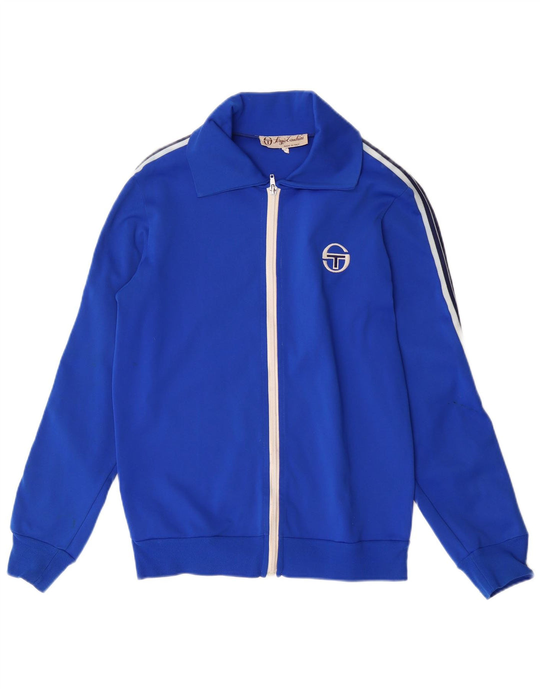 SERGIO TACCHINI Herre Vintage træningsdragt Topjakke IT 46 Small Blue 80'erne