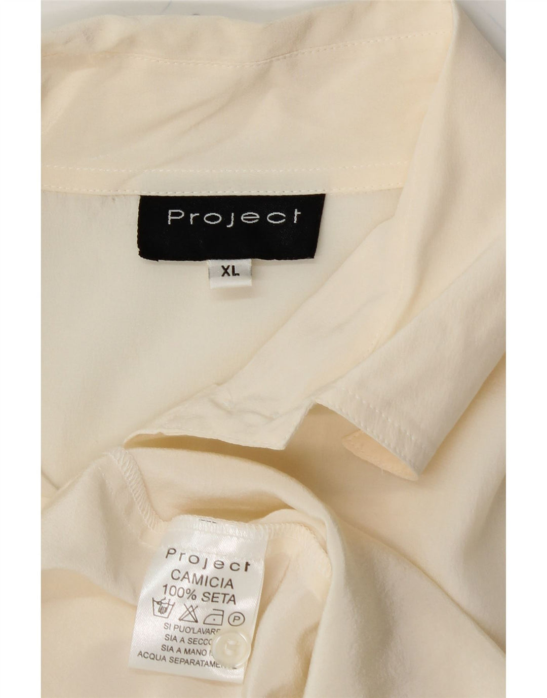 PROJEKT Dameskjortebluse UK 18 XL Off White Silke