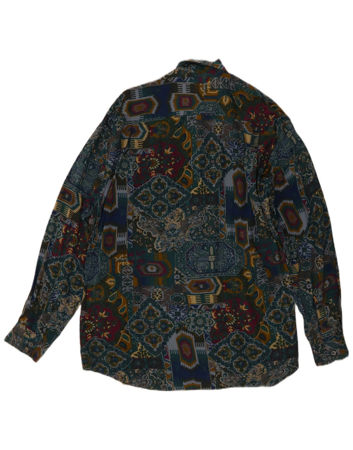 Togo Herreskjorte Stor flerfarvet Patchwork Viscose