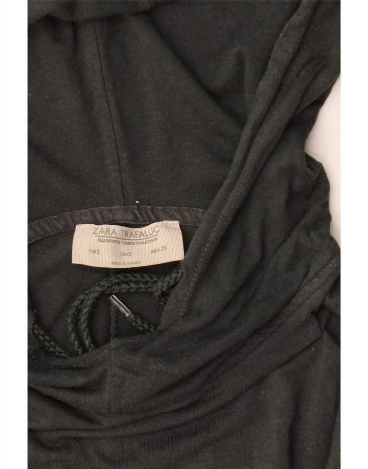 Zara Dame Hætte Oversized Top Langærmet UK 10 Lille Sort