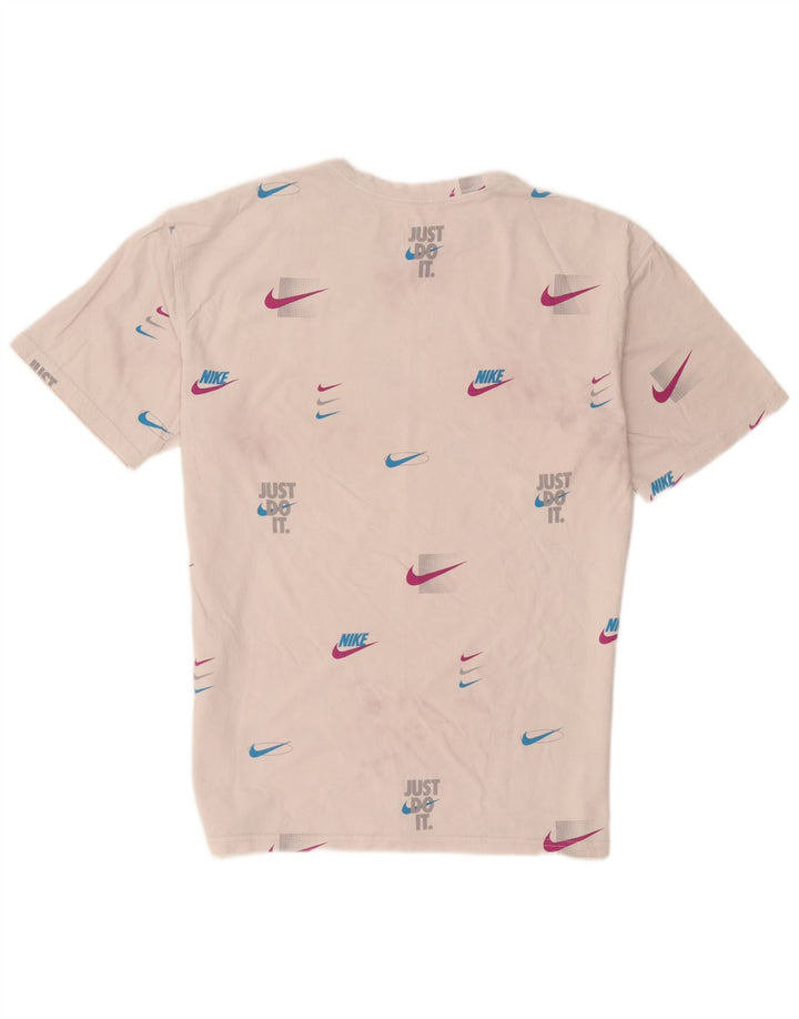 Nike Herre Loose Fit Grafisk T-shirt Top Medium Hvid Bomuld