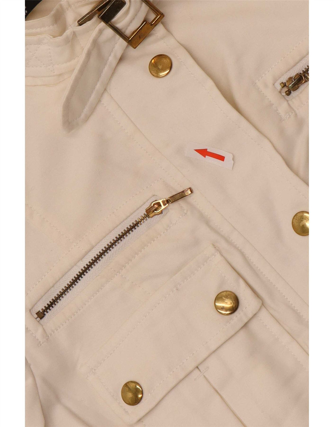 Zara Womens Utility Jacket UK 12 Medium White Bomuld