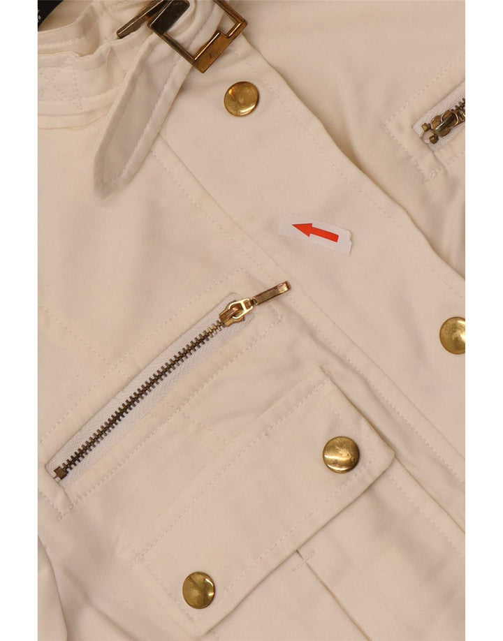Zara Womens Utility Jacket UK 12 Medium White Bomuld