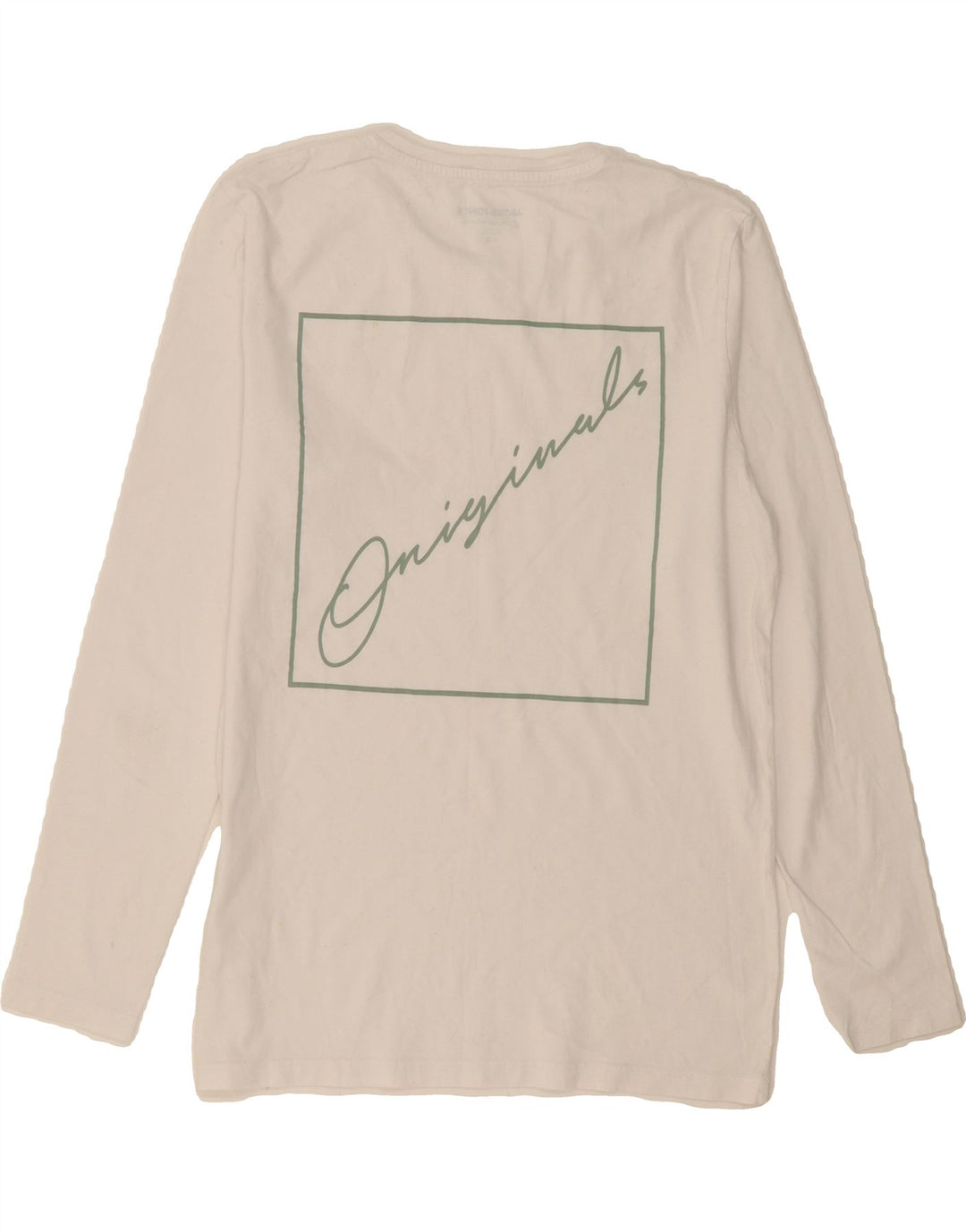 JACK & JONES Mens Graphic Top Long Sleeve Large White Cotton Vintage Jack & Jones and Second-Hand Jack & Jones from Messina Hembry 