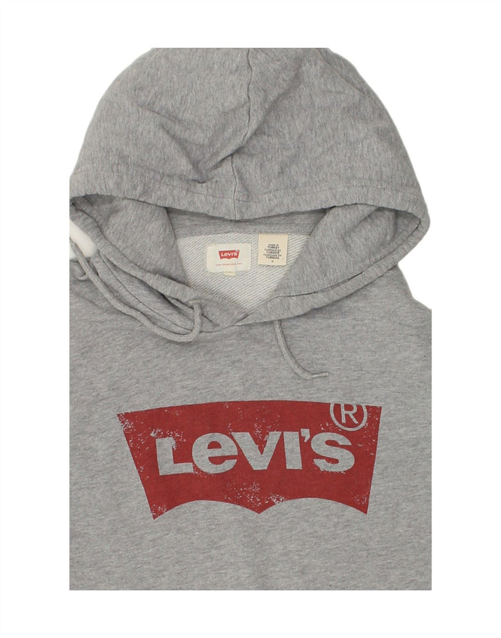 LEVI'S Mens Graphic Hoodie Jumper Medium Grey Cotton | Vintage Levi's | Thrift | Second-Hand Levi's | Used Clothing | Messina Hembry 