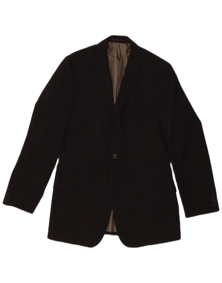 Marks & Spencer Herre 3-knaps blazerjakke UK 38 Medium Sort Polyester