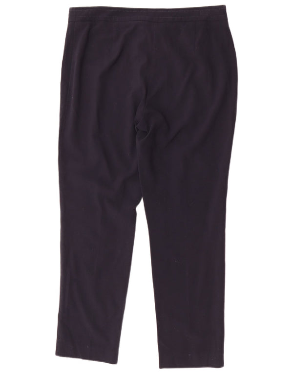Marks & Spencer Womens Casual Trousers UK 12 Medium W32 L27 Navy Blue