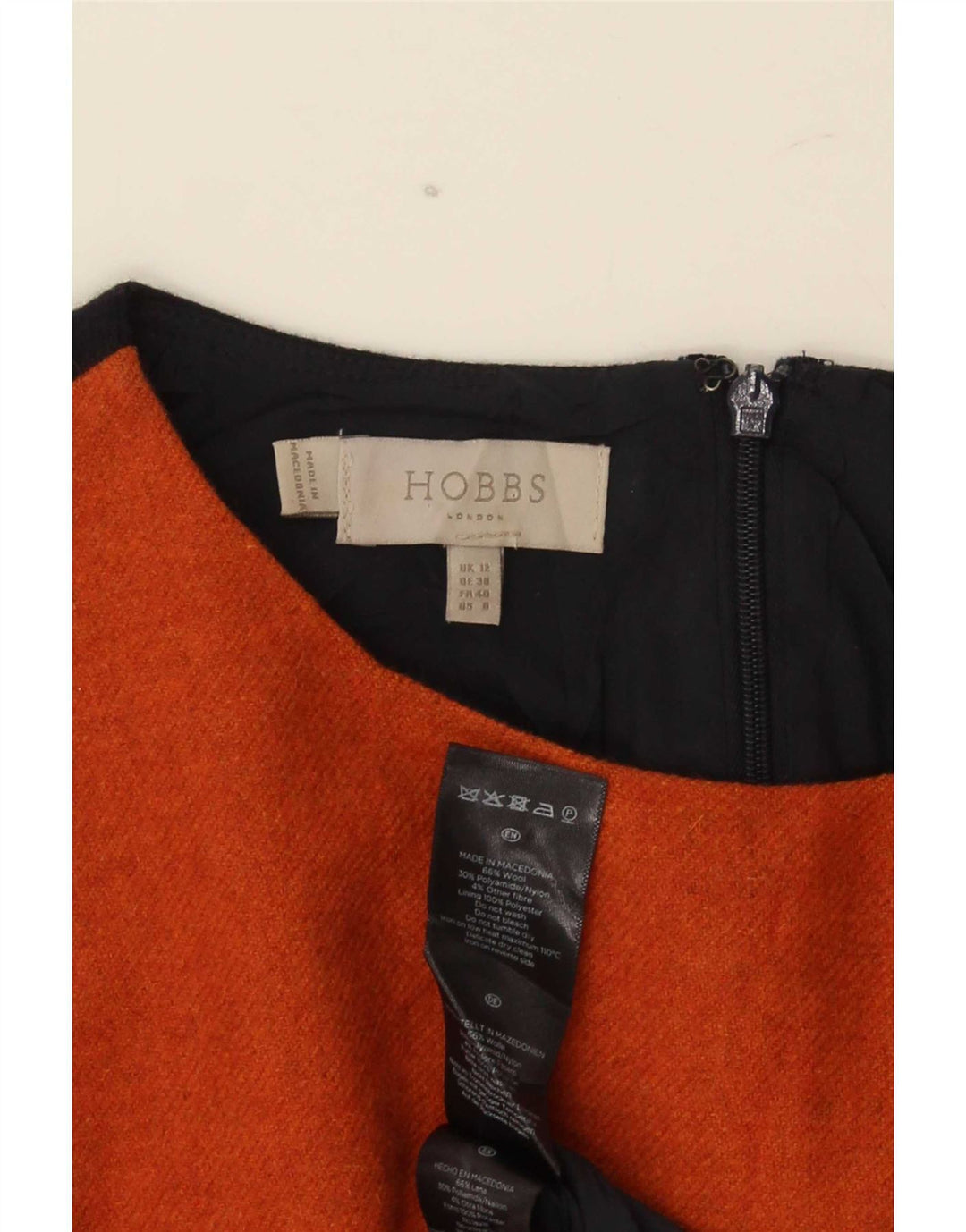 Hobbs Womens Sheath Dress UK 12 Medium Orange Colourblock Uld