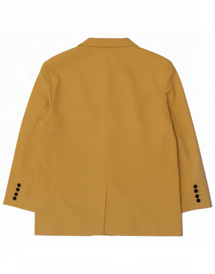 Zara Dame 2 Button Blazer Jacket UK 16 Large Yellow Lyocell