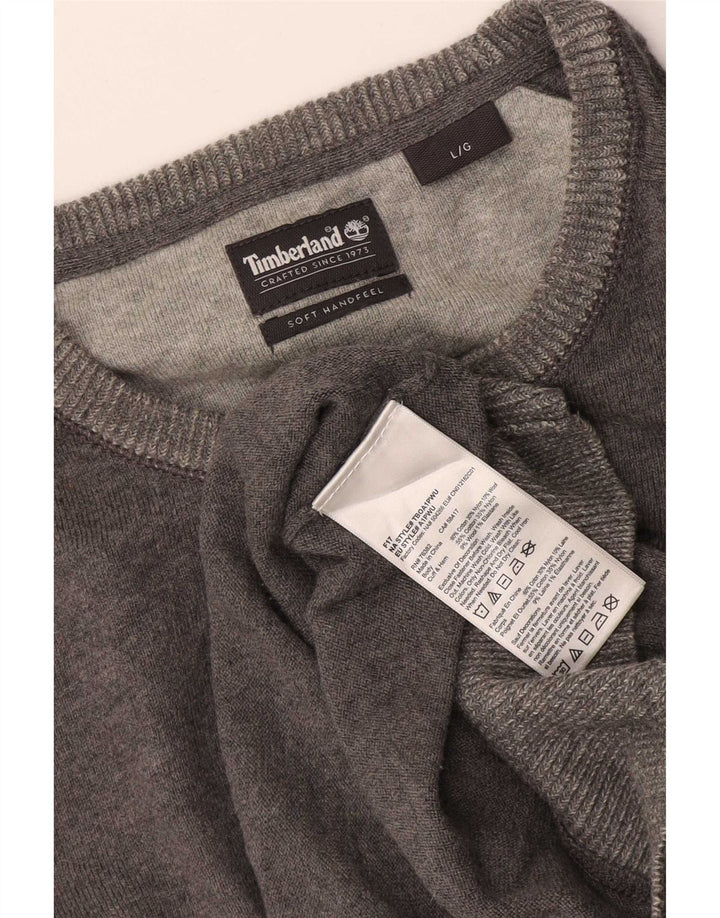Timberland Herre sweater med rund hals, stor grå bomuld
