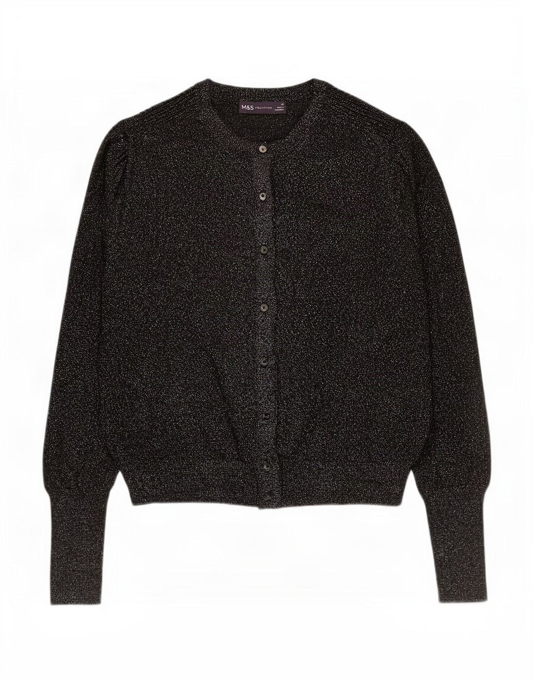 Marks & Spencer Dame Cardigan Sweater UK 14 Stor Sort Viscose