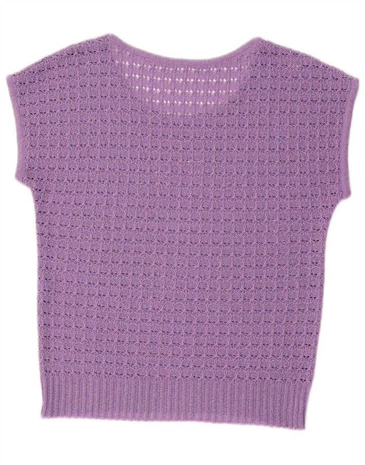 VINTAGE Dame Vest Tank Top UK 14 Medium Purple