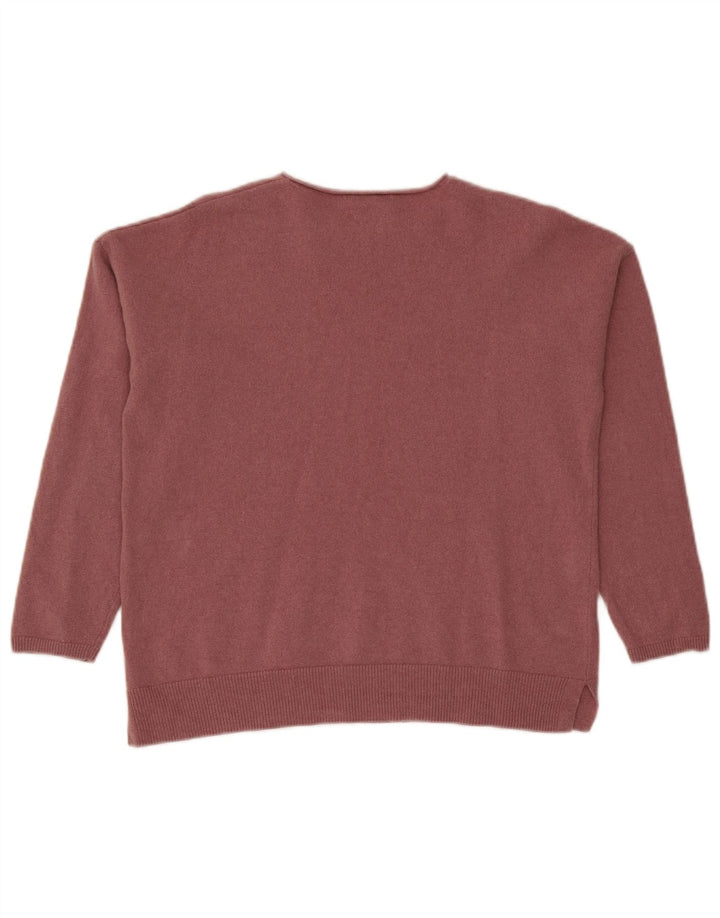 Massimo Dutti Dame Oversized Crew Neck Jumper Sweater UK 10 Small Pink