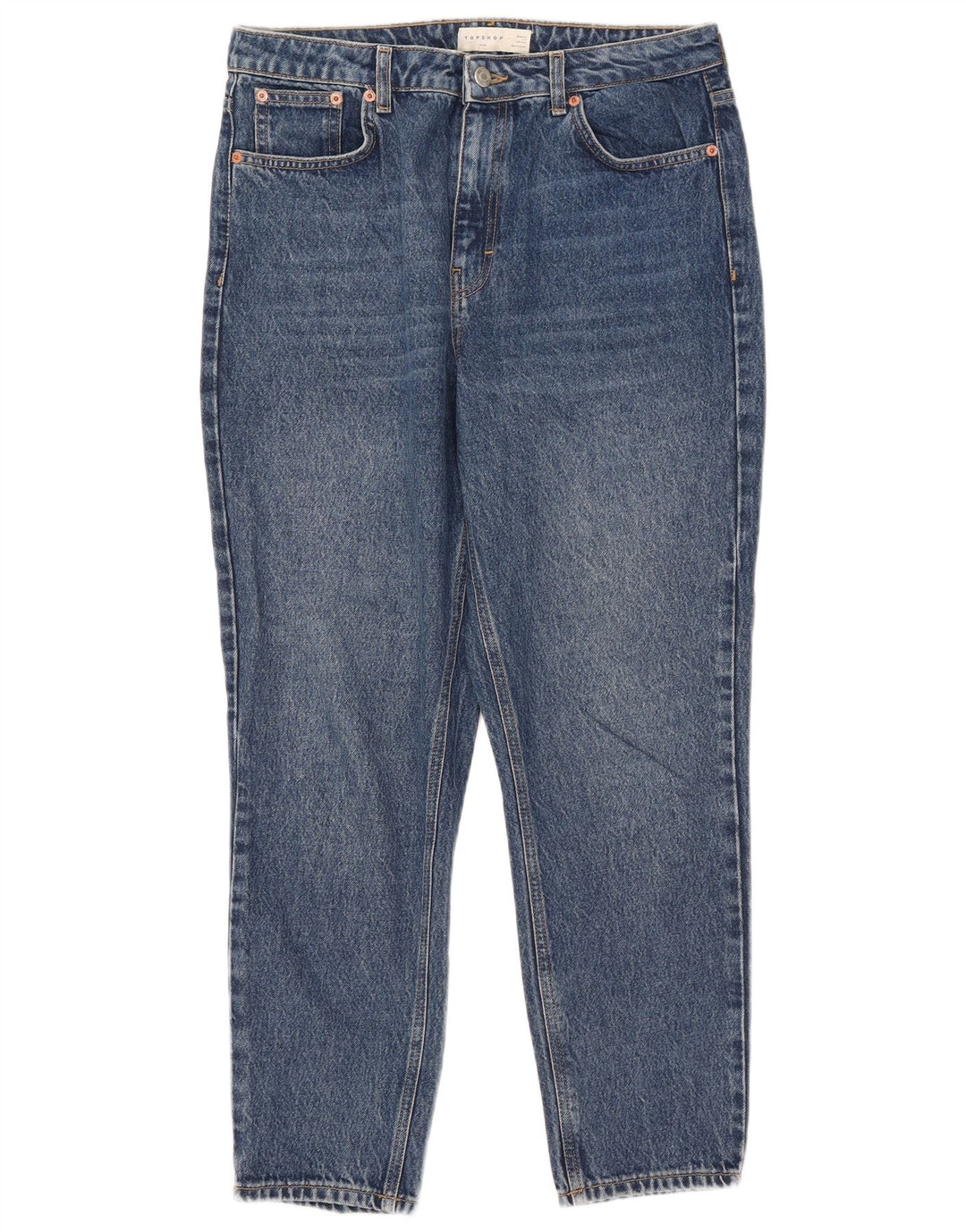 Topshop Dame Mom Tapered Jeans W32 L26 Blå Polyester