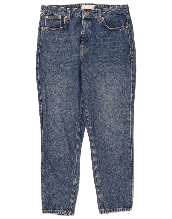 Topshop Dame Mom Tapered Jeans W32 L26 Blå Polyester