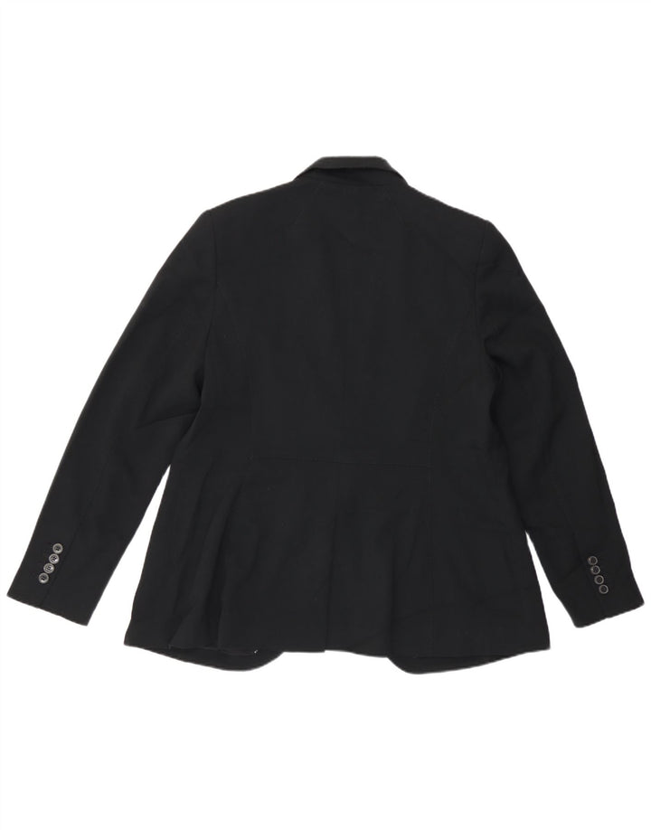 Marks & Spencer Dame 1-knaps blazerjakke UK 16 Stor sort polyester