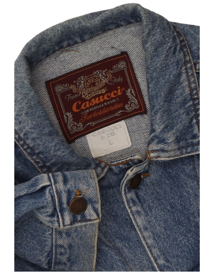 Casucci Herre denimjakke UK 40 Stor Blå Bomuld