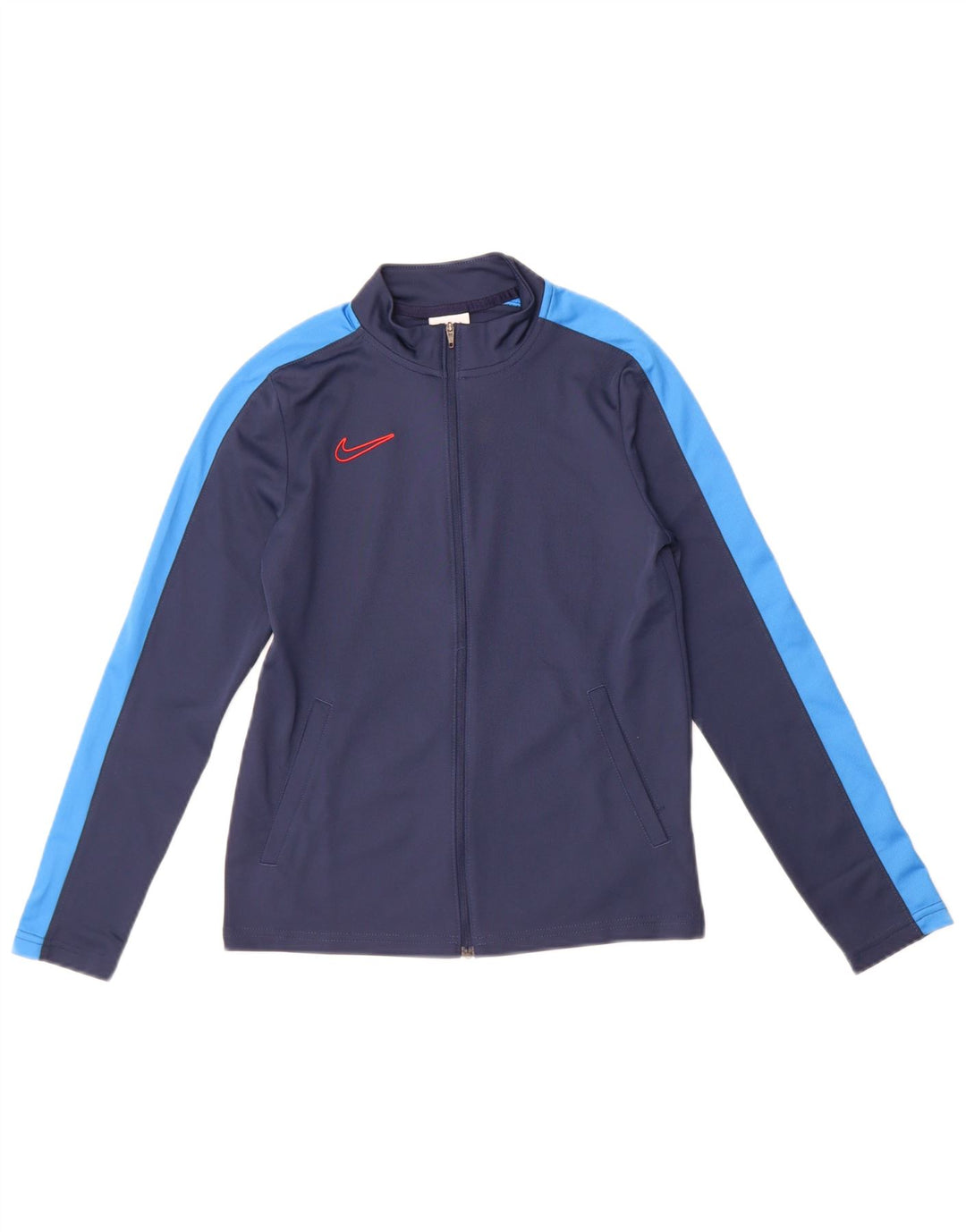 NIKE Boys Tracksuit Top Jacket 10-11 Years Medium Navy Blue Sports