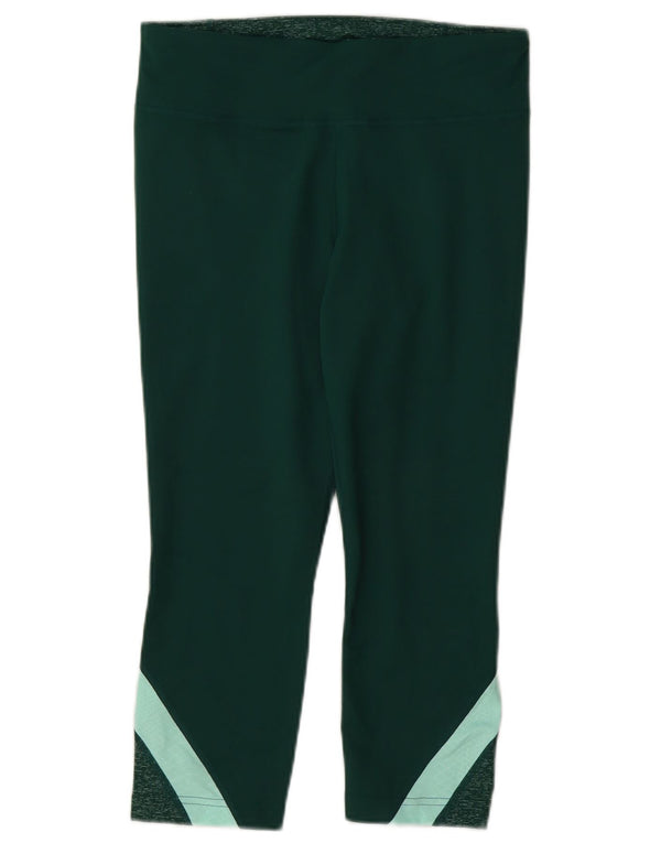 Under Armour Dame Capri Leggings UK 10 Small Green Polyester