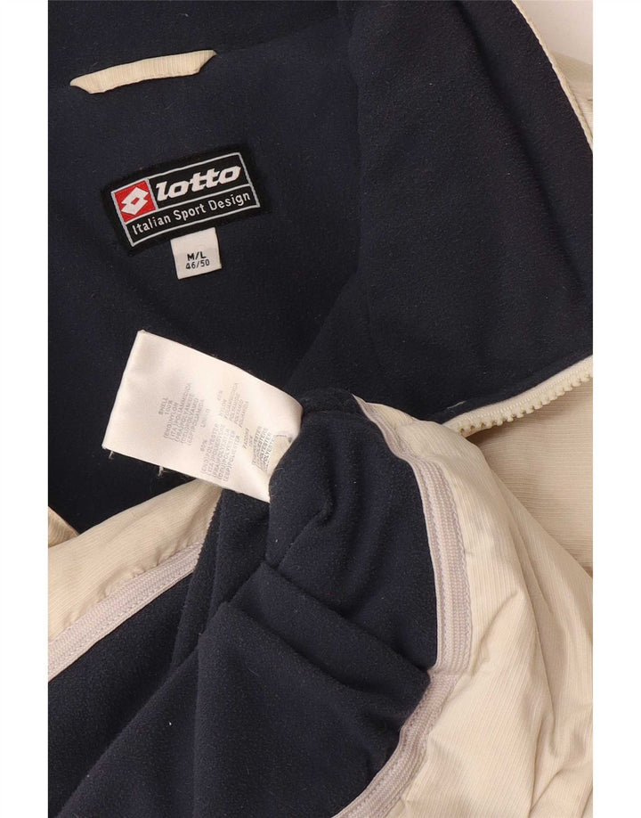 Lotto Herre Windbreaker Jacket UK 38 Medium Off White Nylon