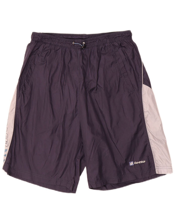 Lotto Herre grafiske sportsshorts UK 40/42 Large Navy Blue Colourblock Nylon