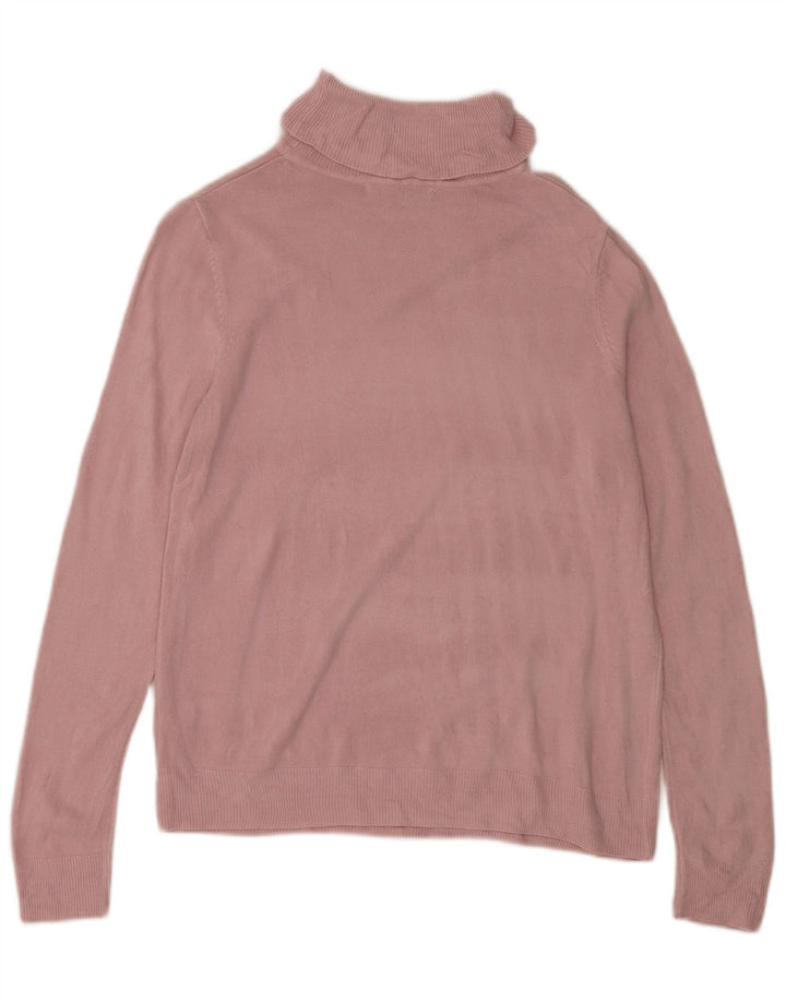 Marks & Spencer Dame Rullehals Sweater UK 14 Medium Pink Akryl