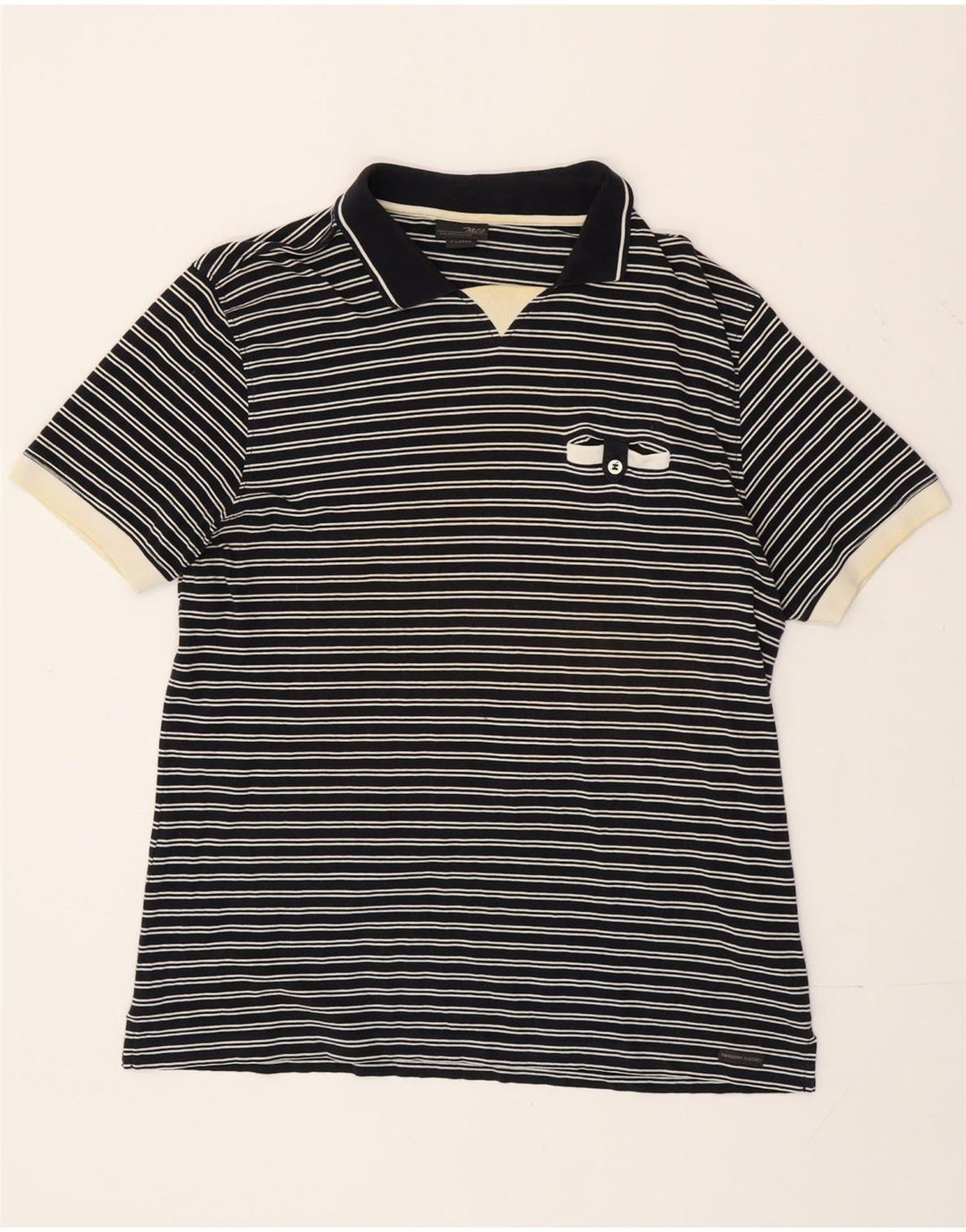Marlboro Classics Polo Shirt til mænd XL Marineblå stribet bomuld