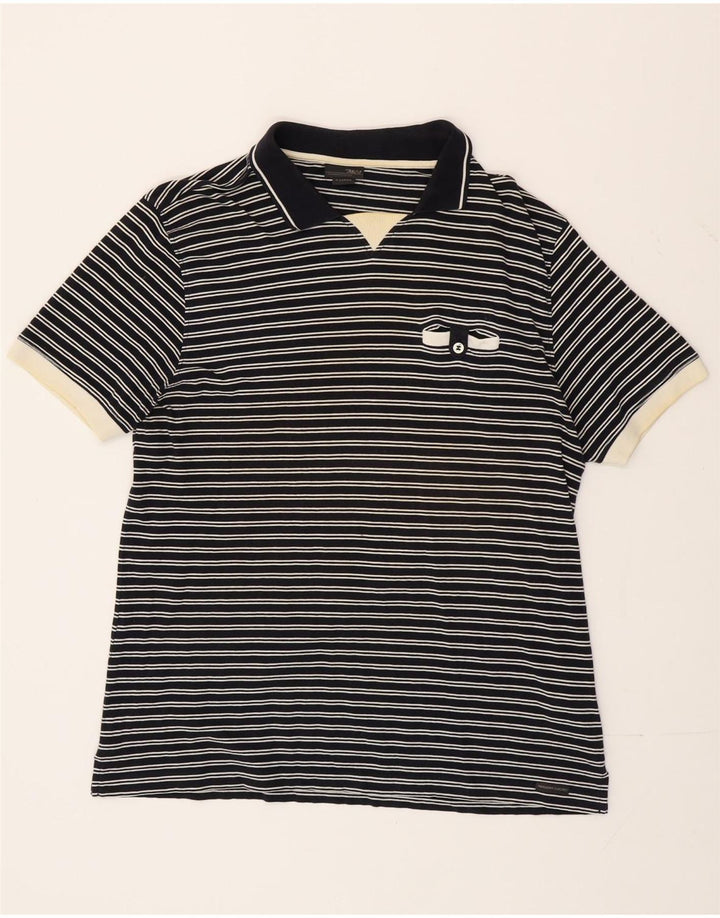 Marlboro Classics Polo Shirt til mænd XL Marineblå stribet bomuld
