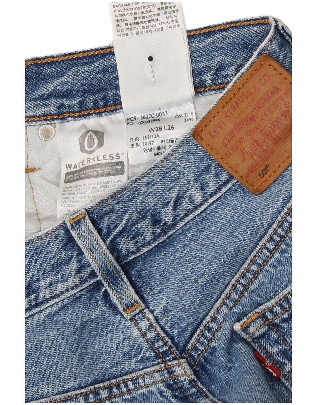 Levi's Dame 501 Straight Jeans W28 L26 Blå Bomuld