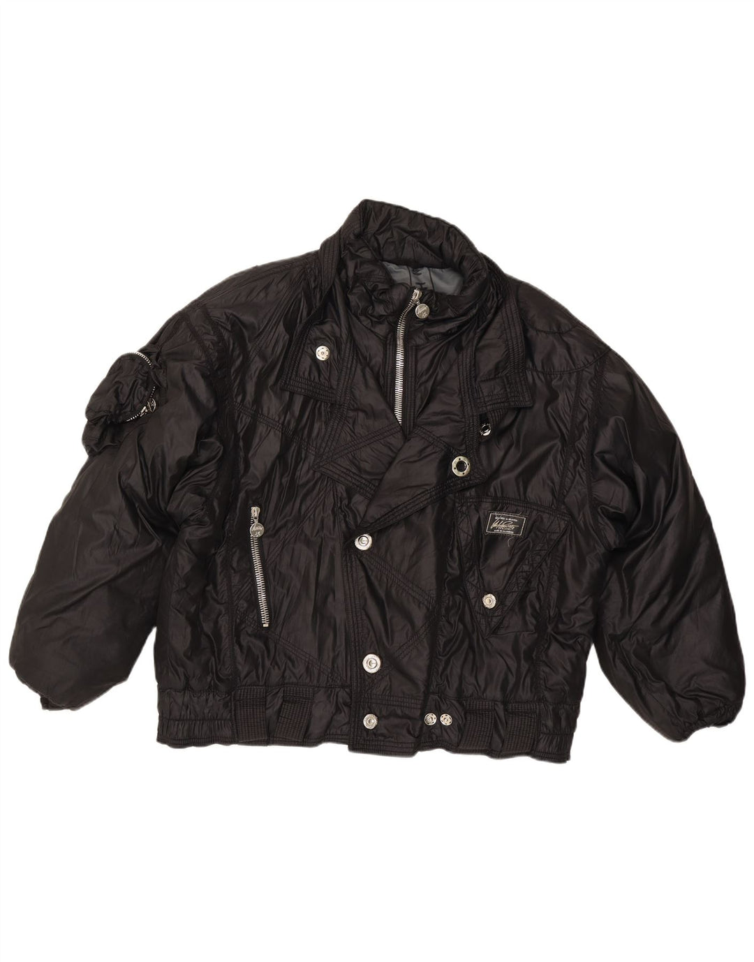 Vintage bomberjakke til kvinder IT 52 XL sort polyamid