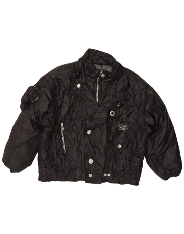 Vintage bomberjakke til kvinder IT 52 XL sort polyamid
