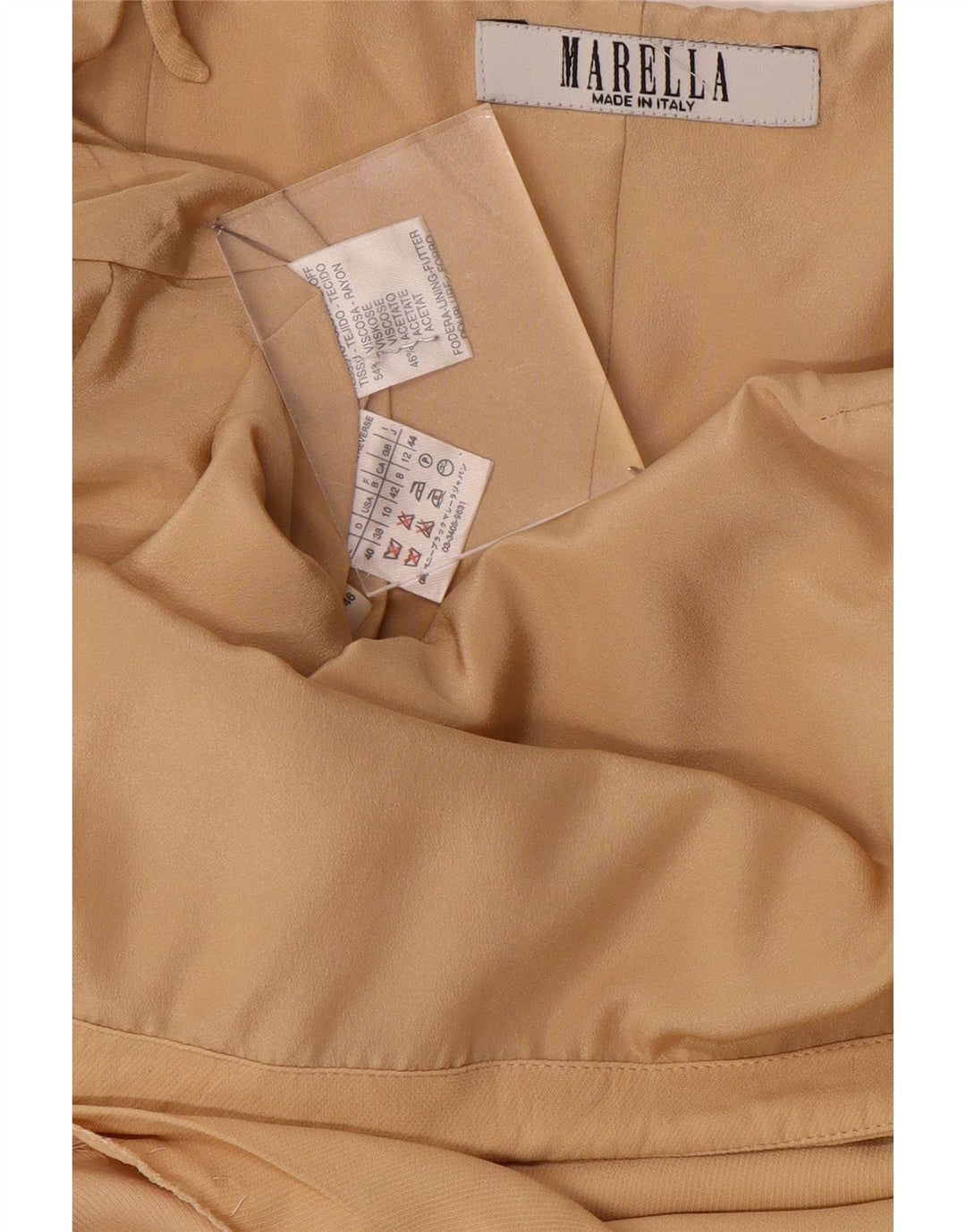 Marella Dame Slip Dress UK 12 Medium Beige Viscose