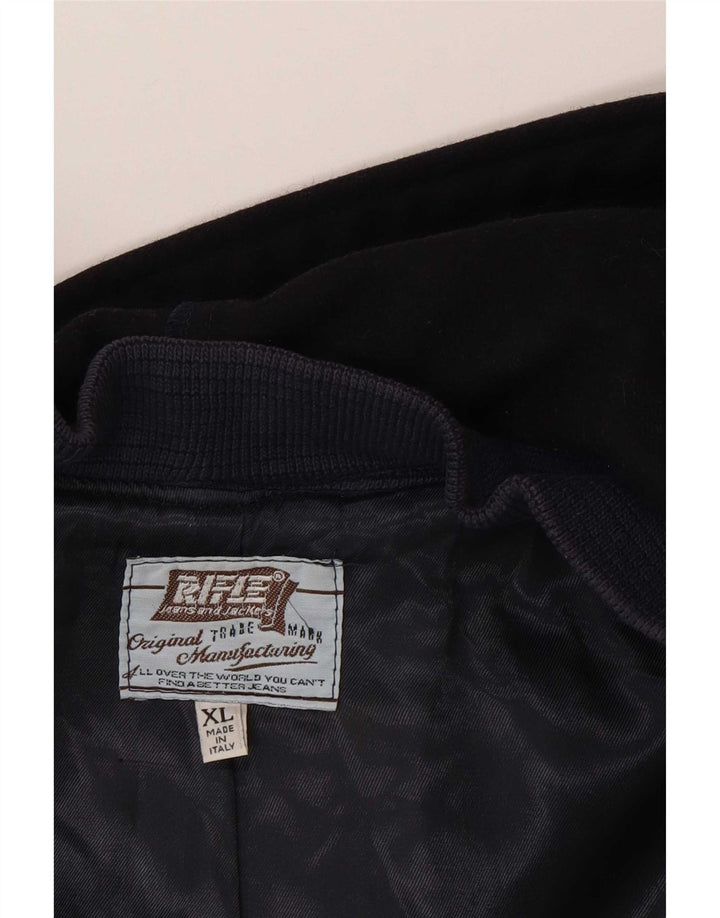 Rifle Herre Hooded Duffel Coat UK 42 XL Navy Blue Wool