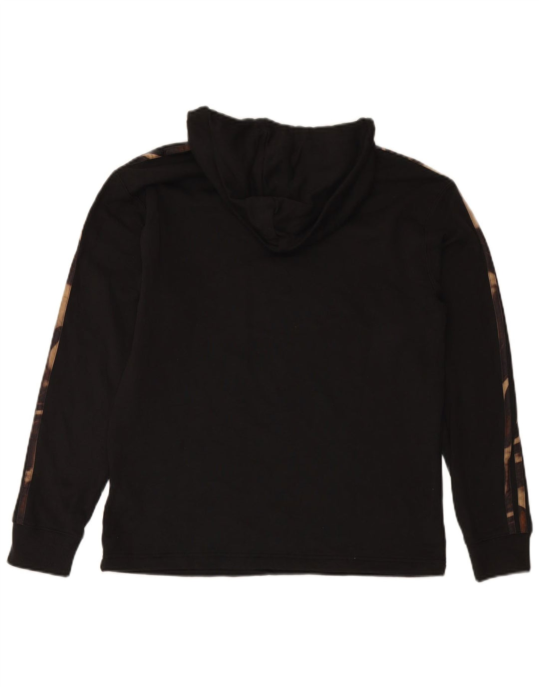 ADIDAS hættetrøje til kvinder UK 12/14 Medium Sort Camouflage Bomuld