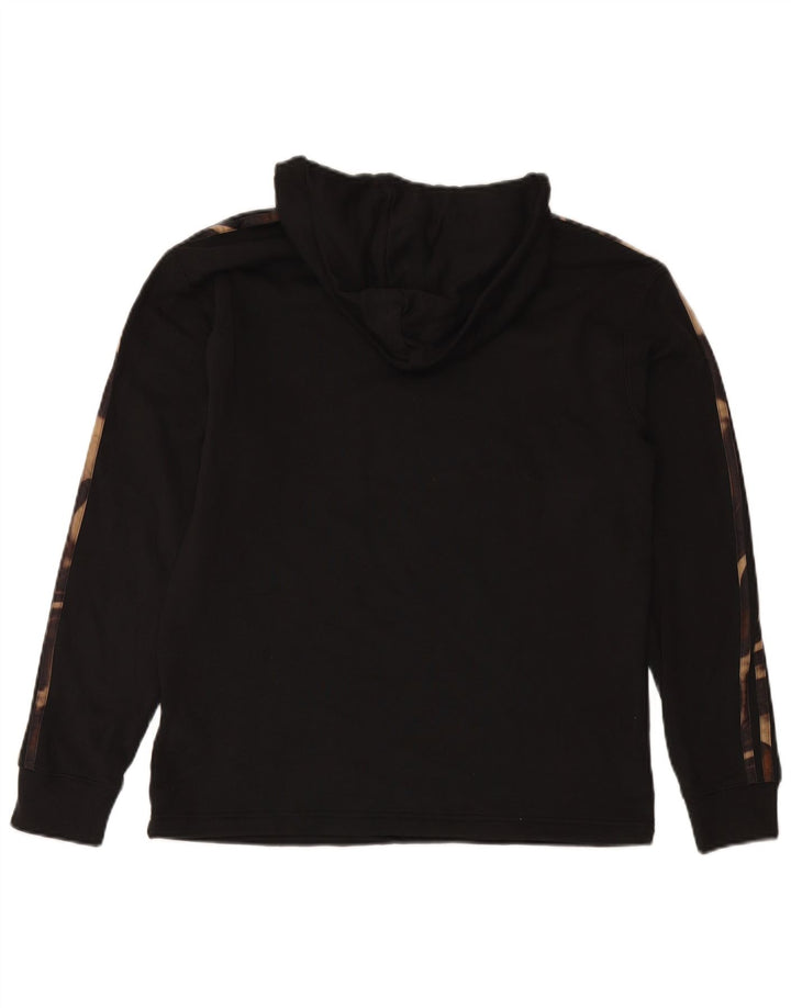 ADIDAS hættetrøje til kvinder UK 12/14 Medium Sort Camouflage Bomuld