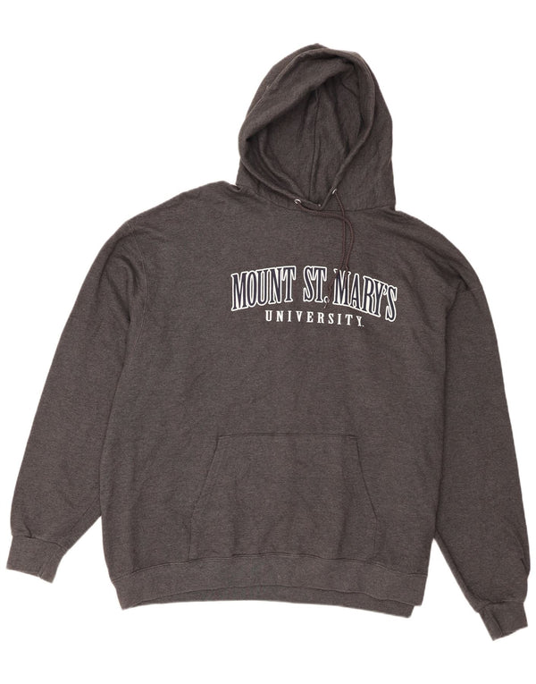 Champion Herre Grafisk Regular Fit Hoodie Jumper 3XL Grå Bomuld